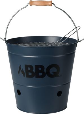 CHAMP BBQ-Eimer - Kompakter Holzkohlegrill mit verchromtem Rost