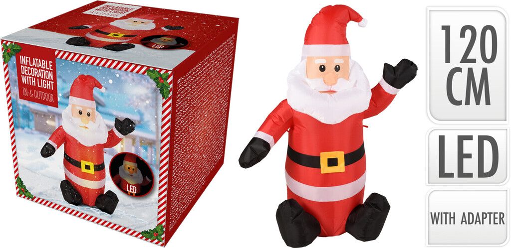 CHAMP Aufblasbarer Weihnachtsmann mit LED