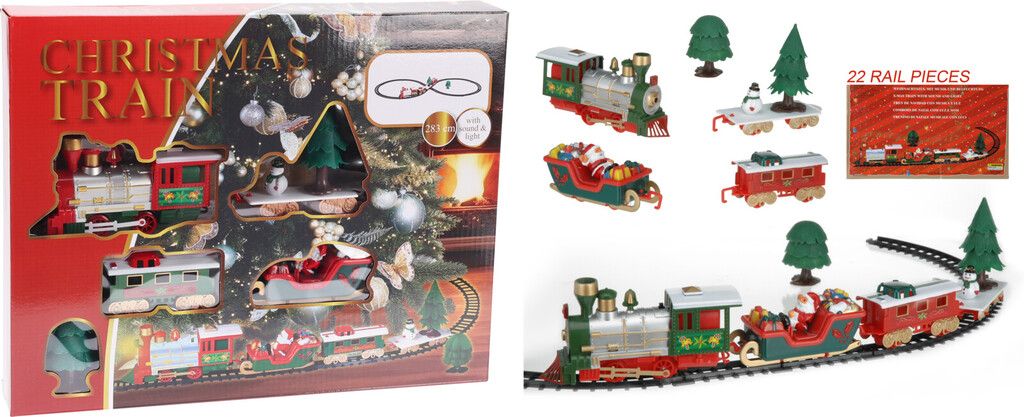 CHAMP Weihnachtszug-Set mit Sound &amp; Licht