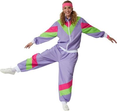 Dress for fun Damenkostüm Retro 80er 90er Jahre Jogginganzug Ugly