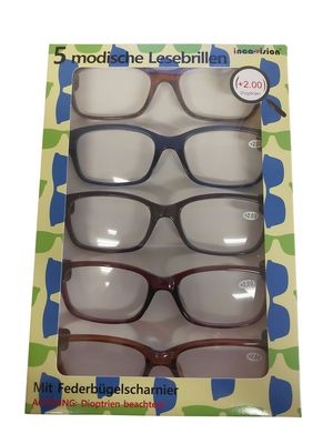Inca vision reading glasses set of 5