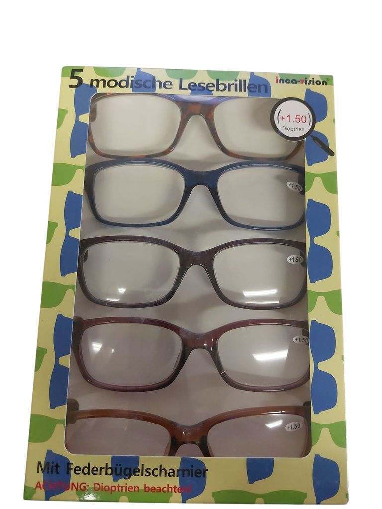 Inca vision reading glasses set of 5