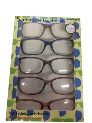 Inca vision reading glasses set of 5