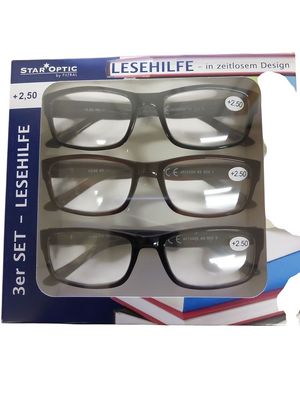 Staroptic reading glasses pack of 3