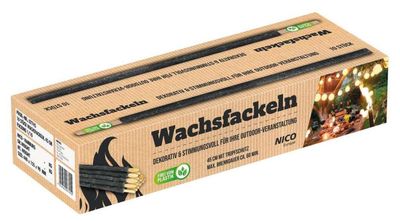 Nico Wachsfackel mit Holzgriff, 45cm (Set mit 10 Stk) (45 cm)