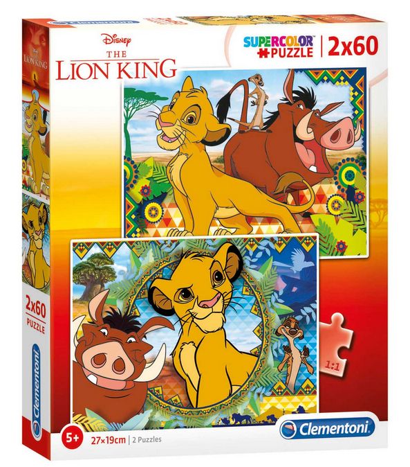 Clementoni Puzzle Disney &quot;Der König der Löwen&quot; – 2x60 Teile  (27 cm × 19 cm × 4 cm)