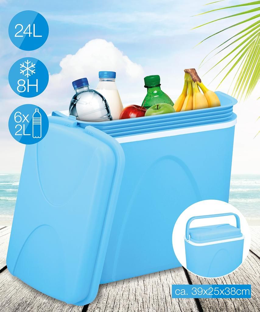 CHAMP Kühlbox 24L (blau, 39 cm × 25 cm × 38 cm, 24 l)