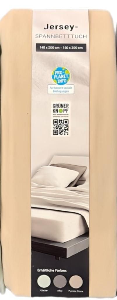 CHAMP Jersey Spannbetttuch (beige, 200 cm × 140-160 cm)