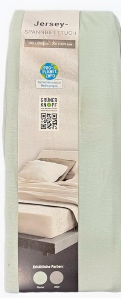 CHAMP Jersey Spannbetttuch (mint, 200 cm × 180-200 cm)