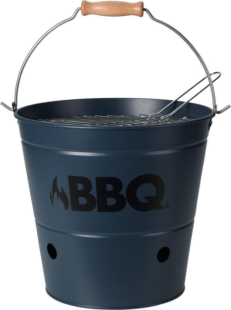 CHAMP BBQ Bucket - Compact charcoal grill with chrome-plated grate