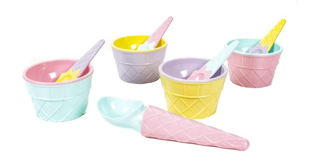 Fresh &amp; Cold Eiscreme Set mit Löffel und Becher 9tlg.