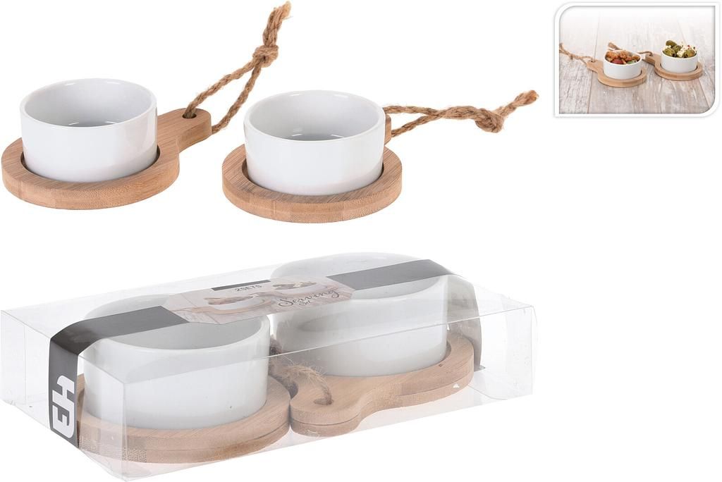 Excellent Houseware Servierbrett mit Schale Set 4tlg.