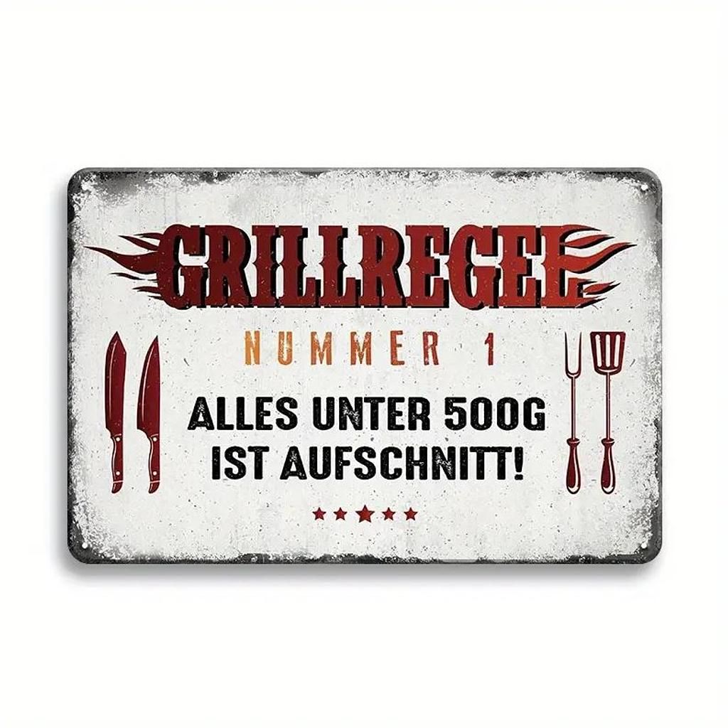 CHAMP Blechschild Grillregel