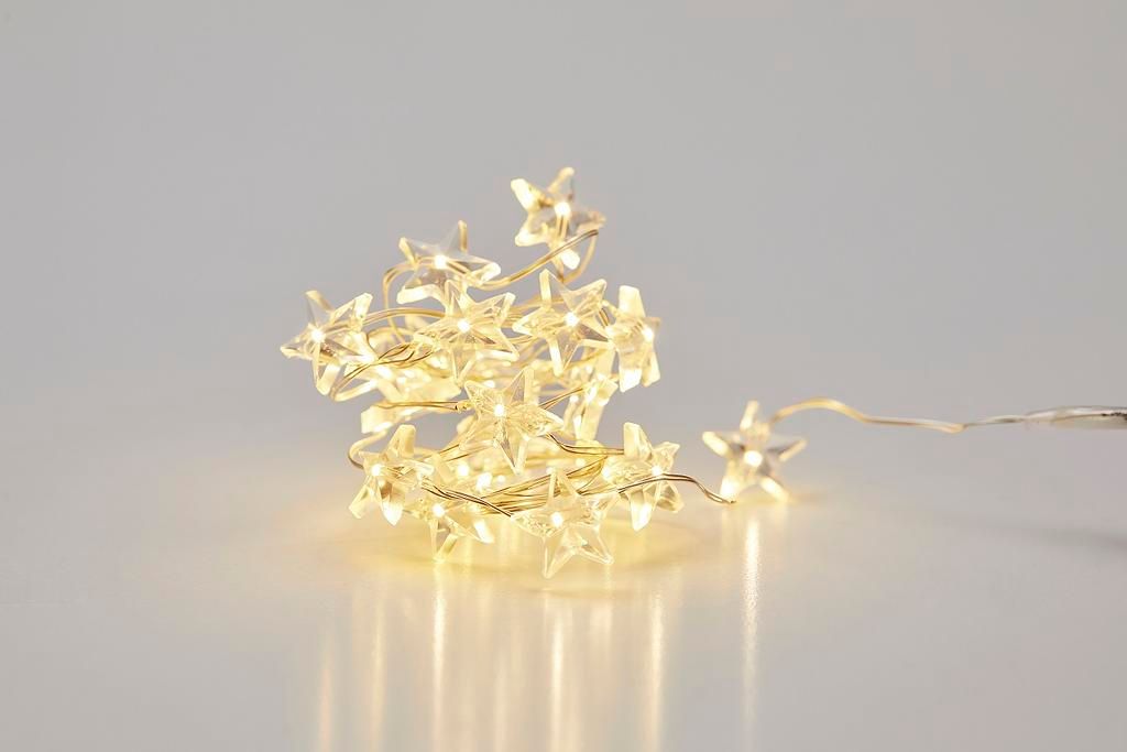 CHAMP Lichterkette Draht 20er Stern mit Timer