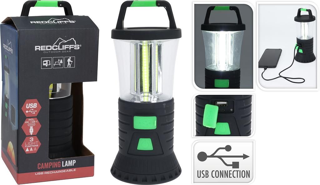 Redcliffs Camping Lampe Gummiert – USB-C Aufladung