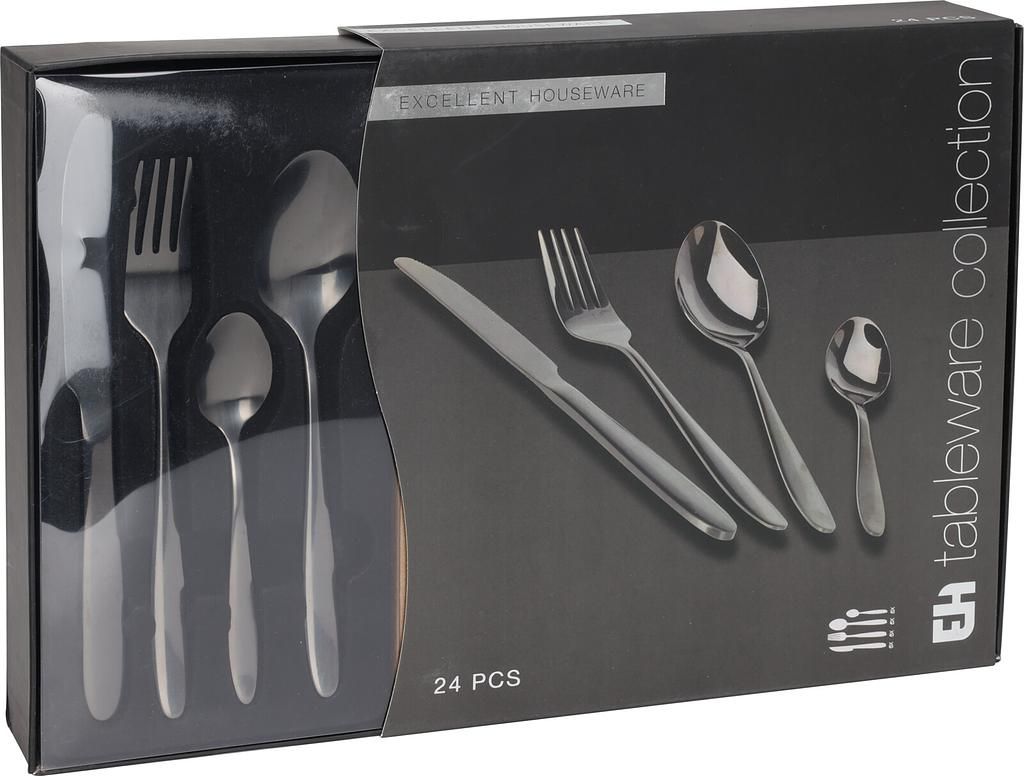 Excellent Houseware Edelstahl Besteckset 24 tlg.