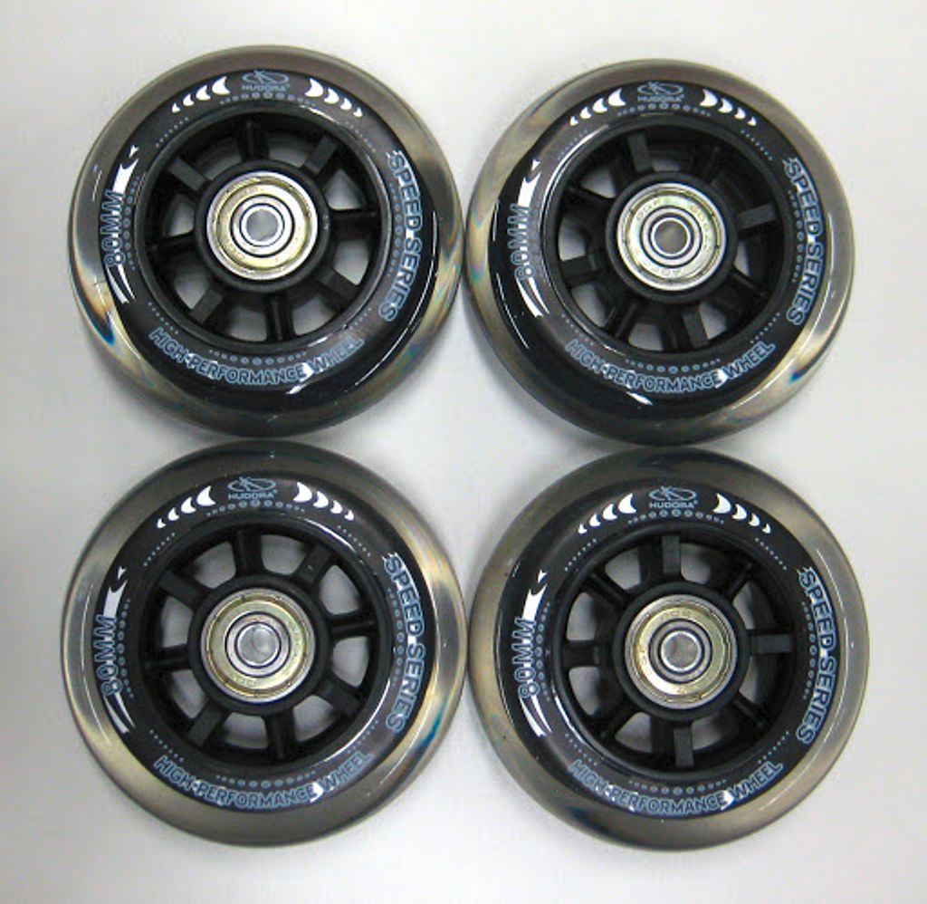 Hudora 4 Ersatzrollen 80 x 22 mm, 82A, inkl. ABEC-7 Kugellager