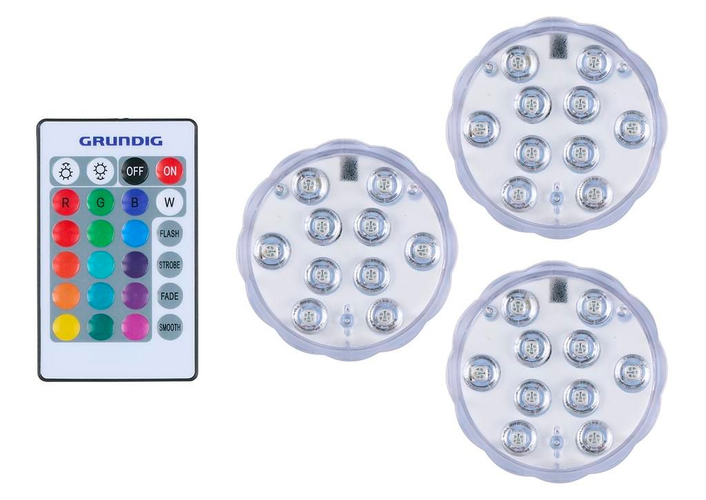 Grundig LED-Leuchten 3er-Set mit Fernbedienung
