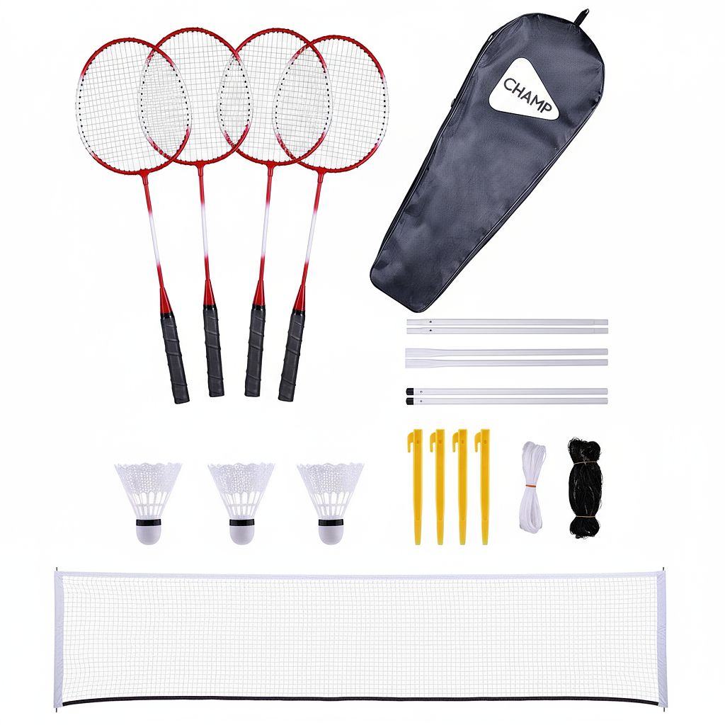 CHAMP Badminton-Set für 4 Spieler