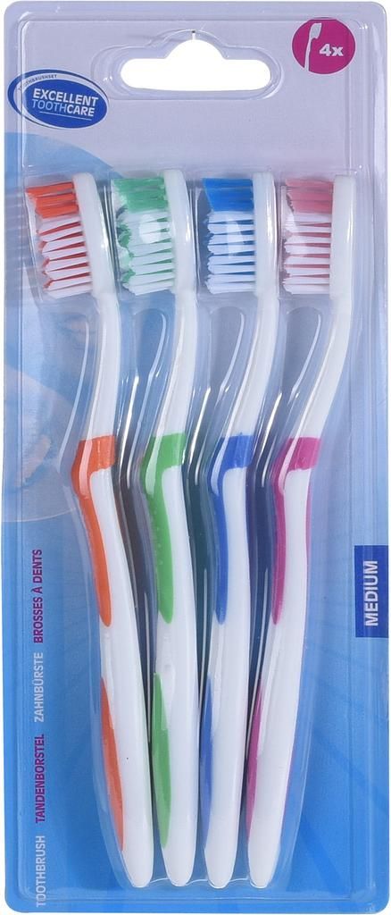 Excellent Dentalcare Zahnbürsten-Set 4-teilig