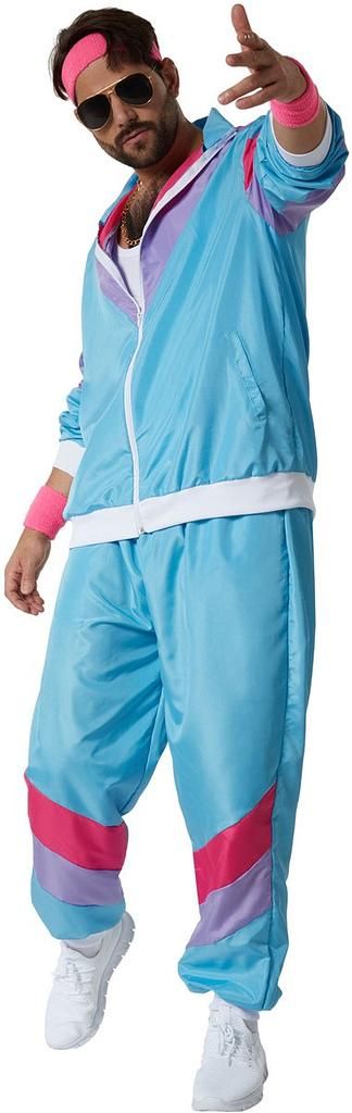 Dress for fun Herrenkostüm Retro 80er 90er Jahre Jogginganzu