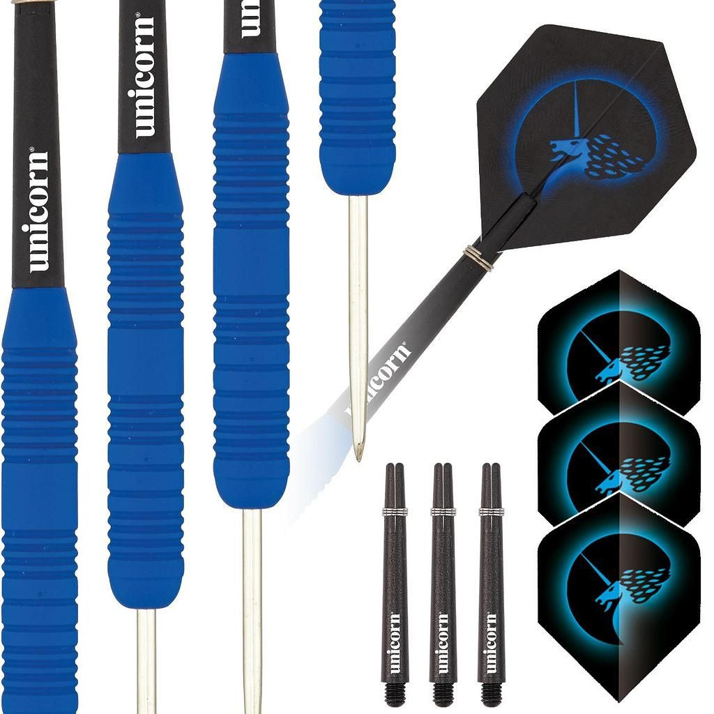 Unicorn Darts Set &quot;Core Plus Blue Rubberised 25g&quot;