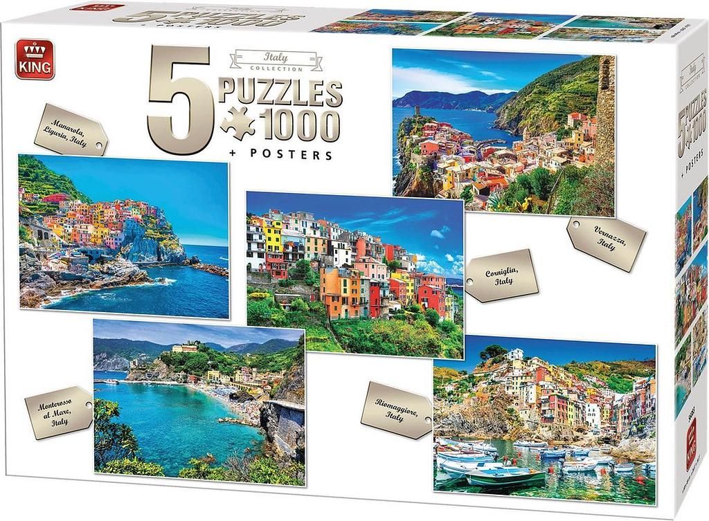 King Puzzle 5x1000 Teile "Italy Collection"
