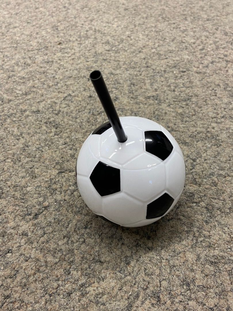 Drinking ball football with straw, 450 ml