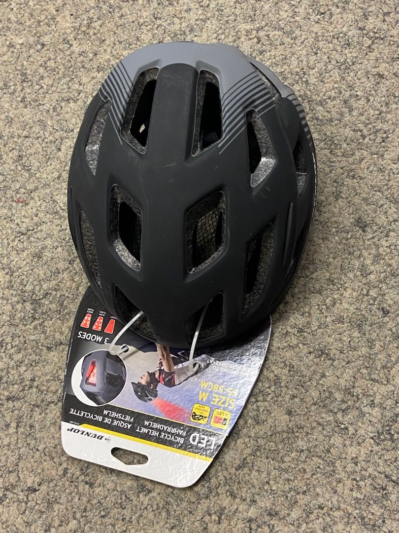 Dunlop bicycle helmet with visor &amp; LED