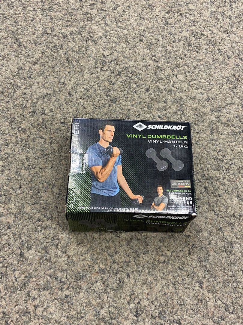 Vinyl dumbbells, set of 2.0 kg, anthracite, fitness equipment for home use - Schildkröt