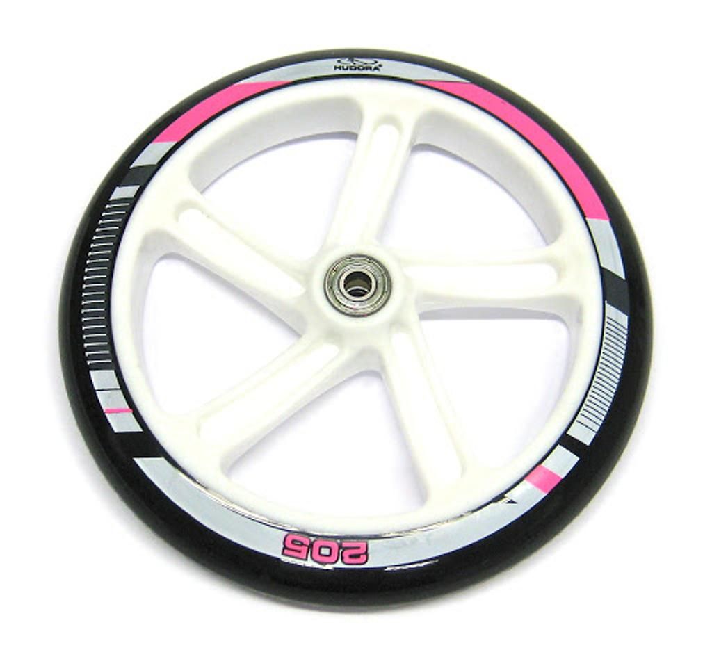 Hudora 1 Ersatzrolle 205 mm inkl. Lager, schwarz/weiss/pink