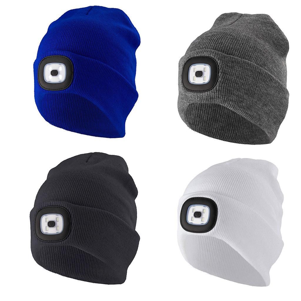 CHAMP LED Strickmütze mit integrierter abnehmbarer LED Stirnlampe