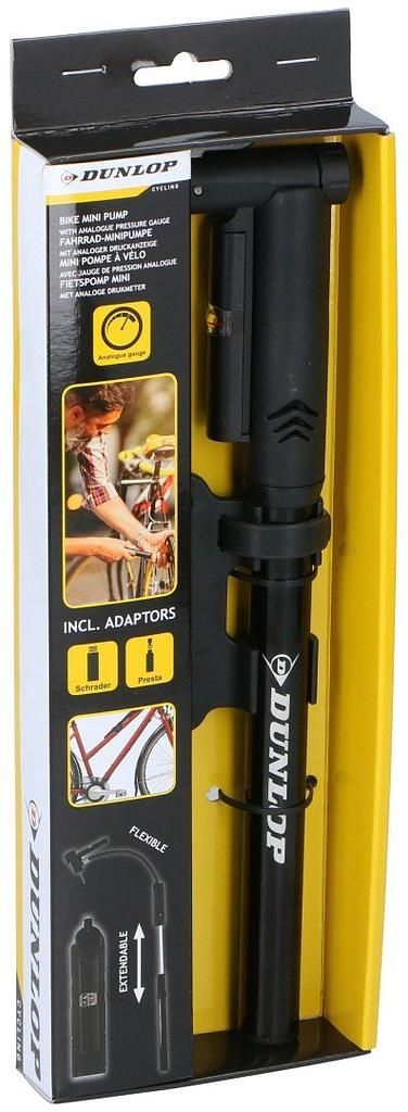 Dunlop bicycle pump with pressure gauge