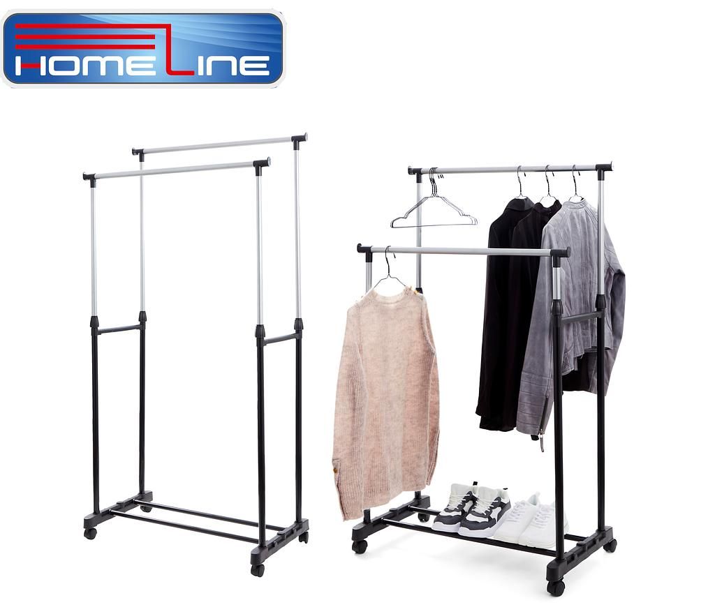 Homeline Double Clothes Rack, Adjustable