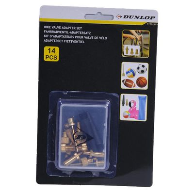 Kit d'adaptateurs de valve de vélo Dunlop, 14 pièces