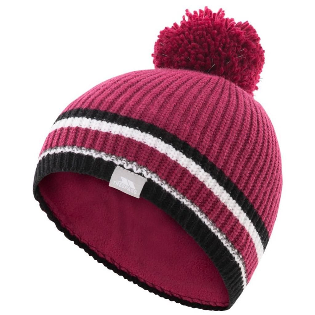 Trespass LIT children's pom-pom hat with reflective effect