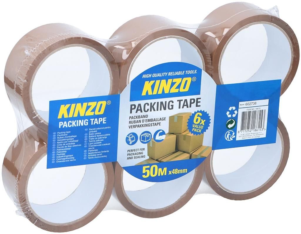 Kinzo adhesive packing tape set of 6 pieces.
