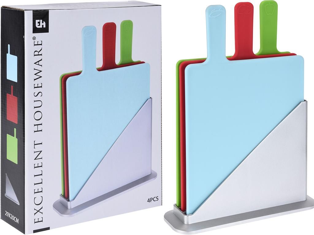 Excellent Houseware Cutting Board 3-Piece Set in Holder