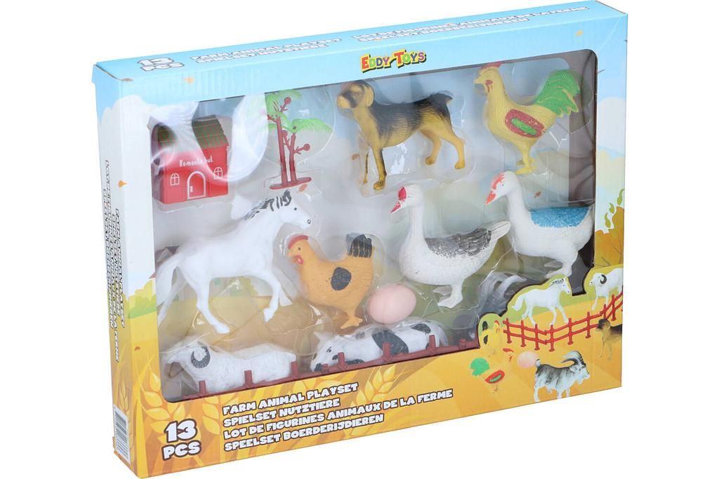 Eddy Toys Bauernhof-Tierspielset 13tlg.