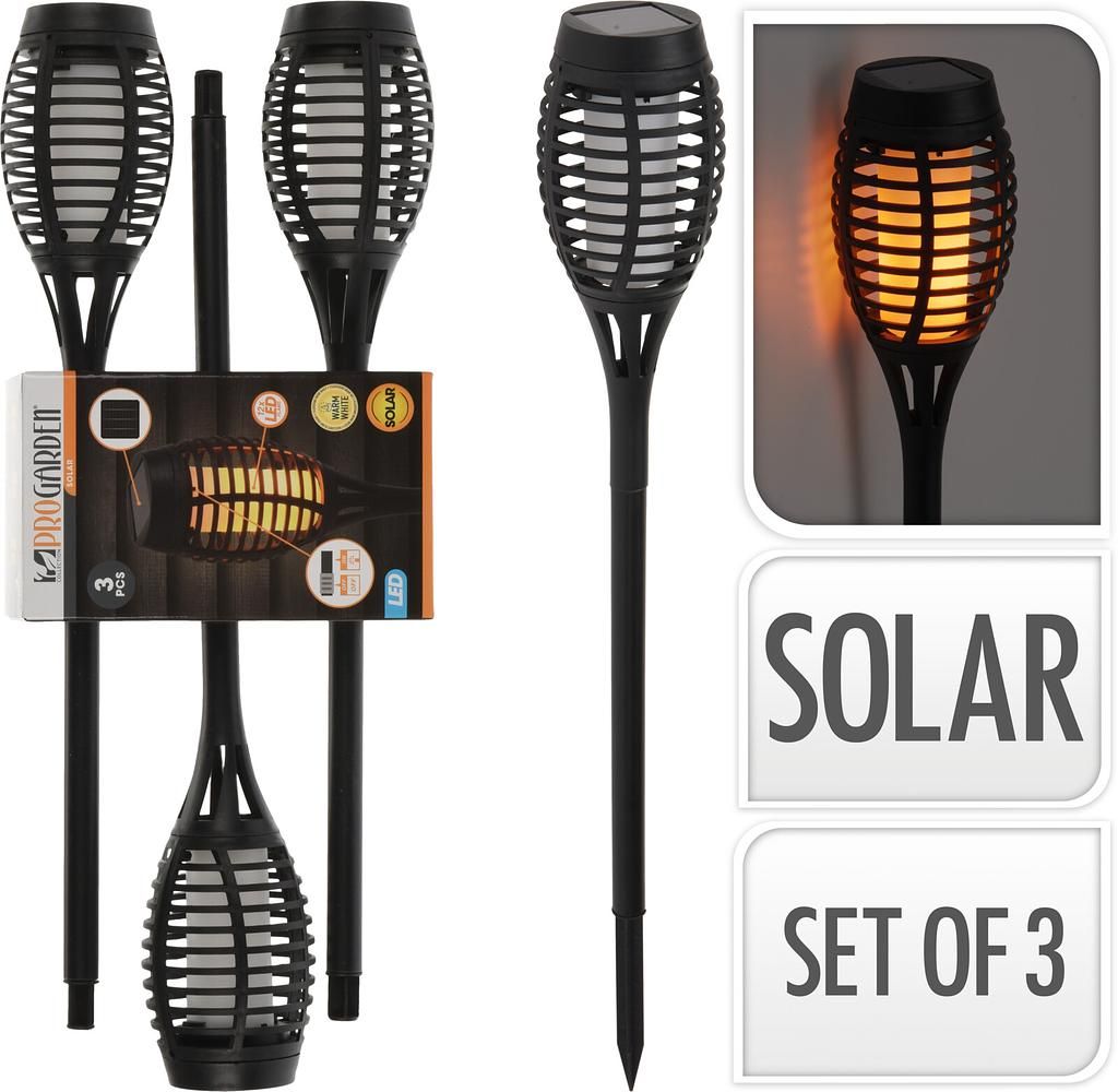 Pro Garden solar torch set of 3