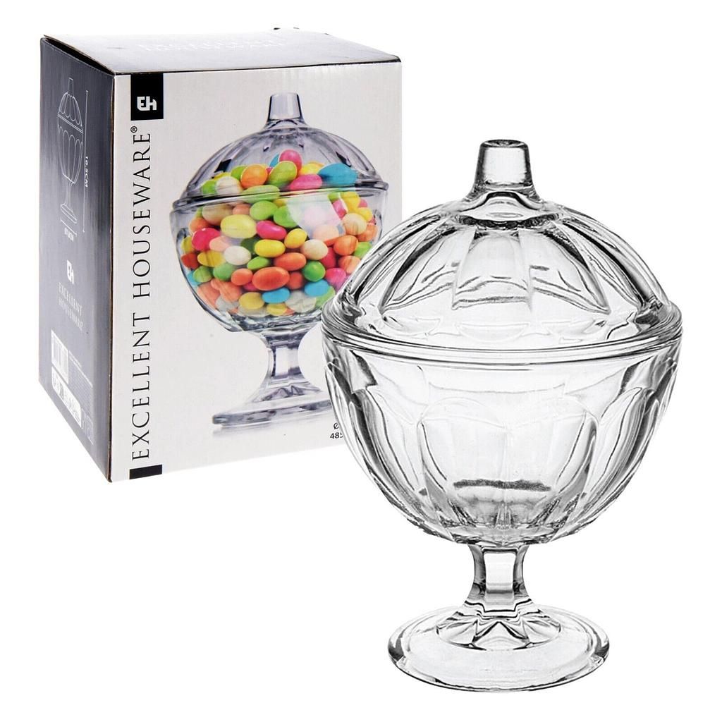 Excellent Houseware glass bowl with base and lid