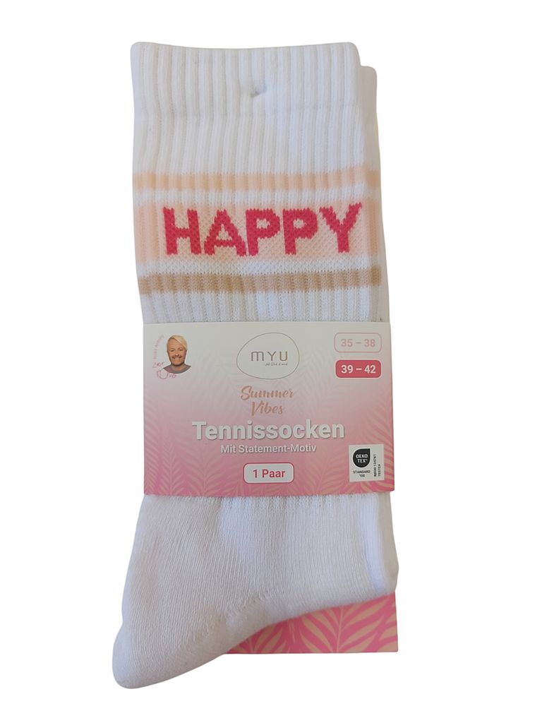 MYU Tennis Socks "Happy"