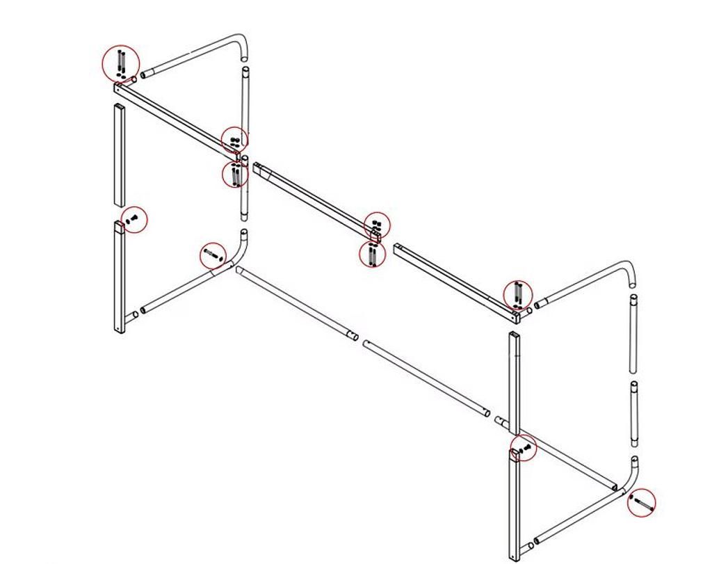 Hudora 1 screw set for football goal Allround