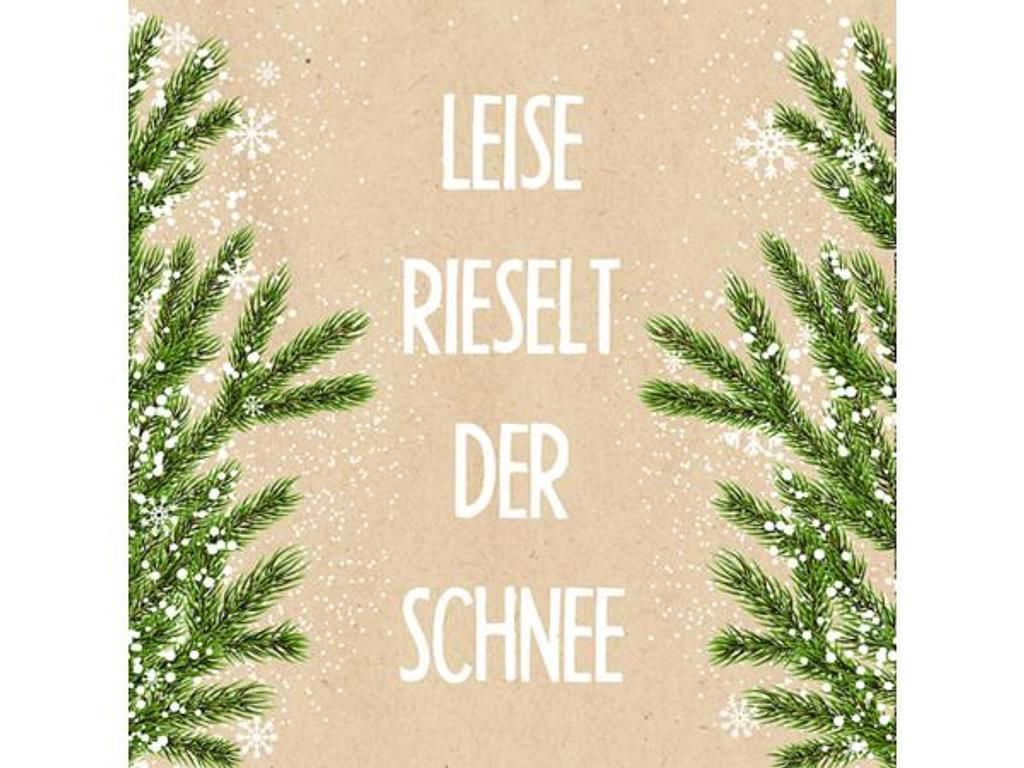 Braun&amp;Company Christmas Napkins "Leise rieselt der Schnee" (Softly Falls the Snow)