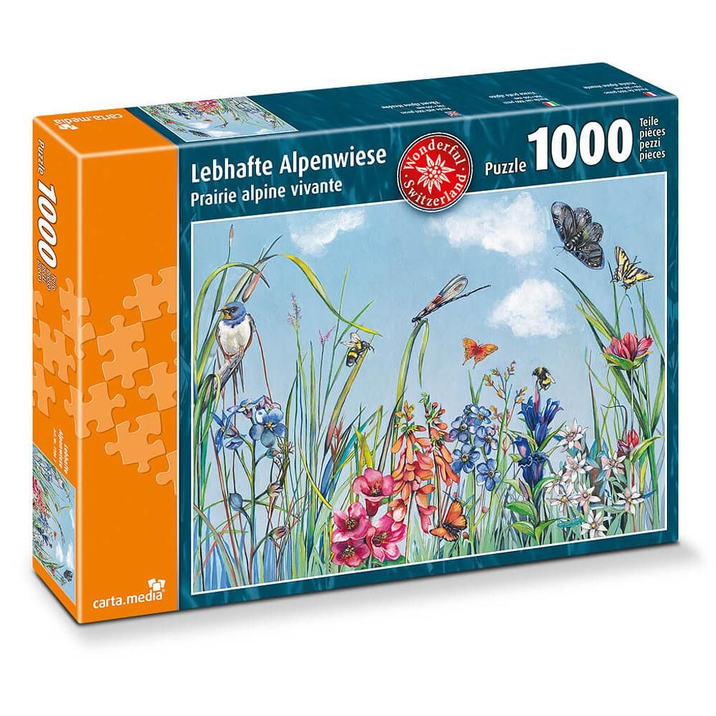Carta Media Puzzle "Lebhafte Alpenwiese" 1000 Teile