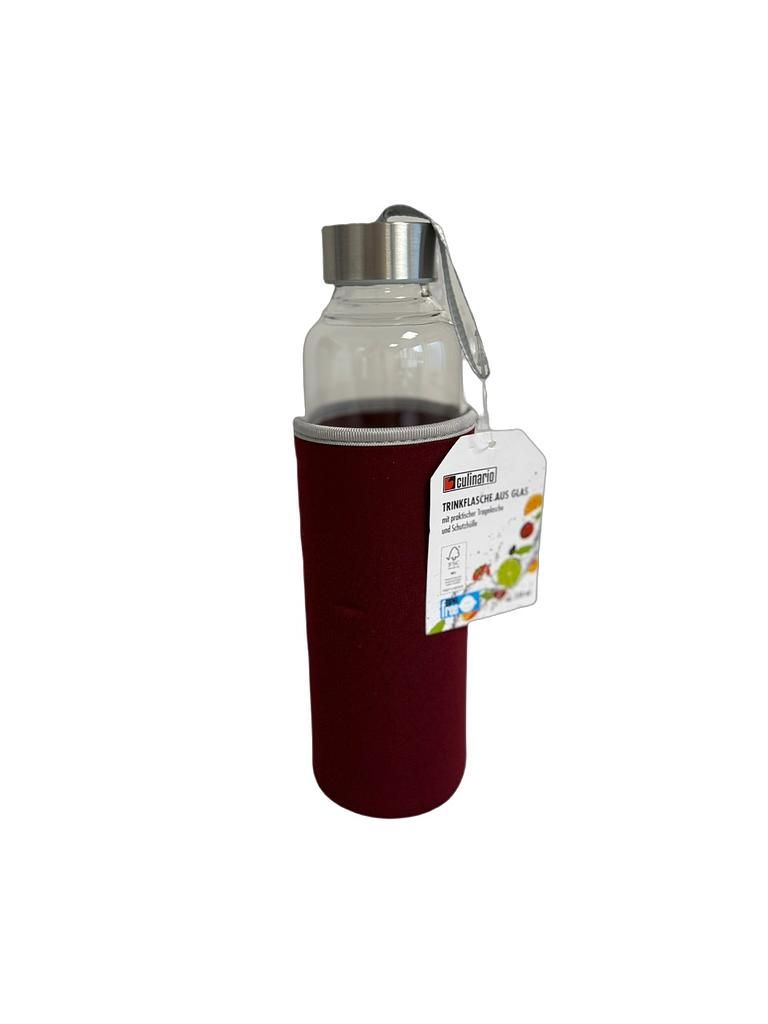 Culinario glass drinking bottle with neoprene sleeve