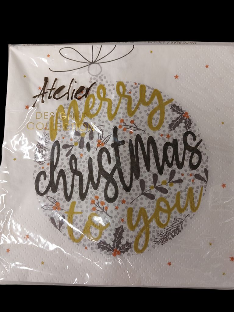 Braun&amp;Company Christmas Napkins "Merry Christmas to you"