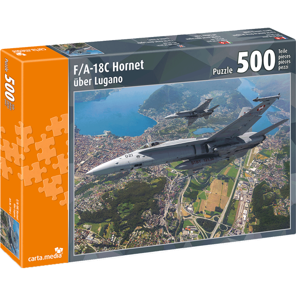 Carta Media Puzzle "F/A-18C Hornet über Lugano" 500 Teile
