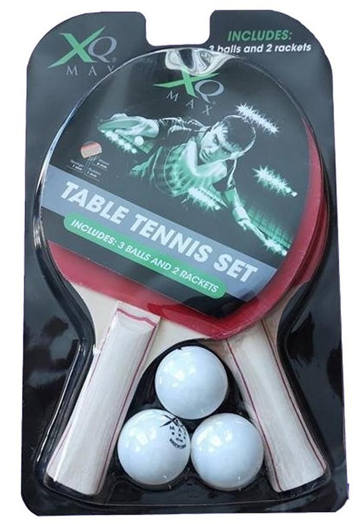 XQ Max Tischtennis Set - 2 Schläger, 3 Bälle