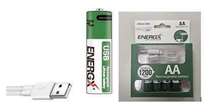 Batterie ricaricabili al litio AA CHAMP con USB-C – Confezione da 4